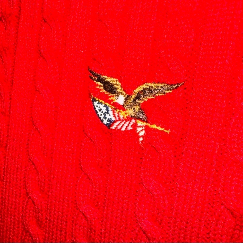American Living Preppy Cable Knit Sweater Americana Small Old Money Ralph Lauren - Picture 2 of 9